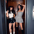 Faux Leather Buckle Mini Skirt