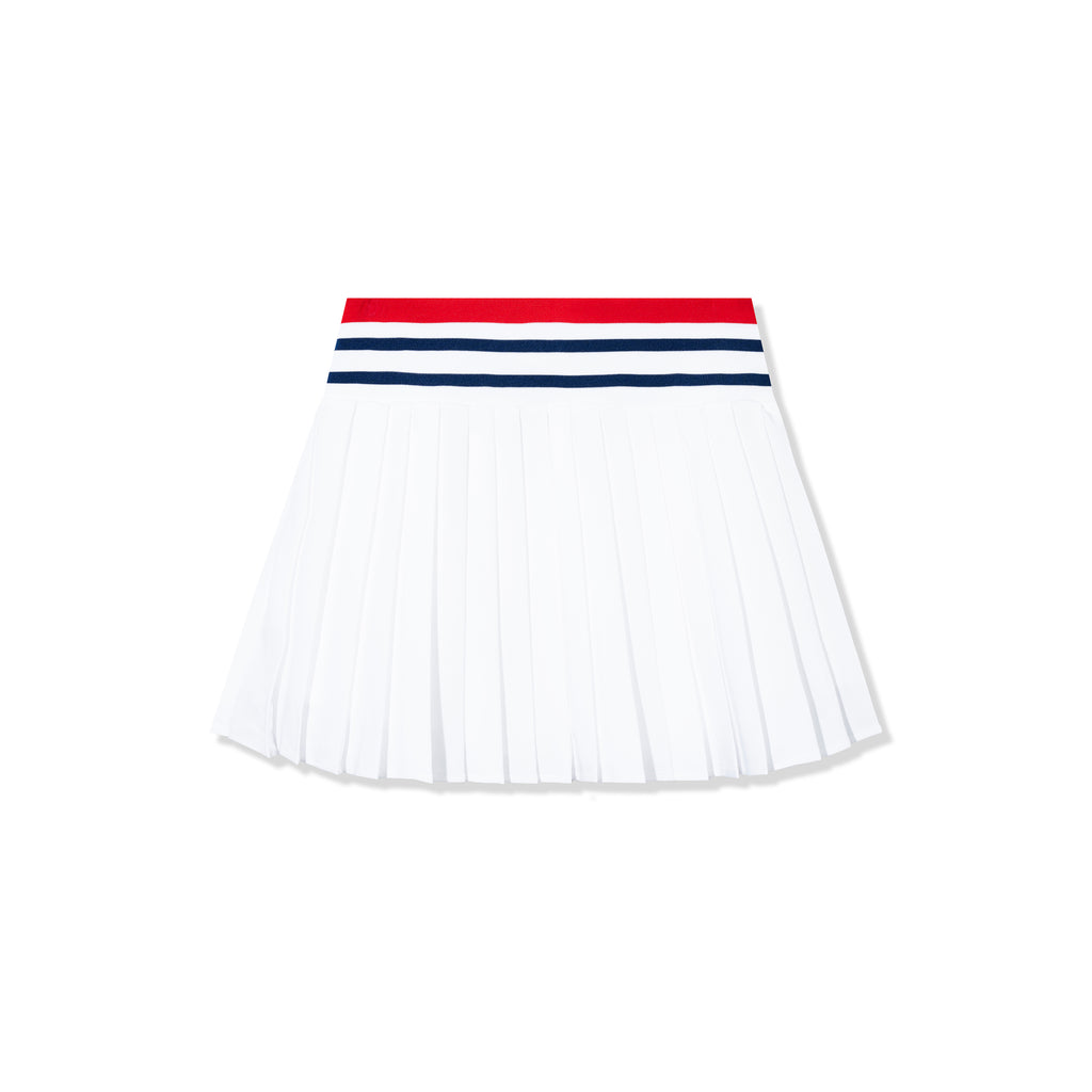 Pleated Athletic Skirt with Built-in Shorts & Stretch Waistband