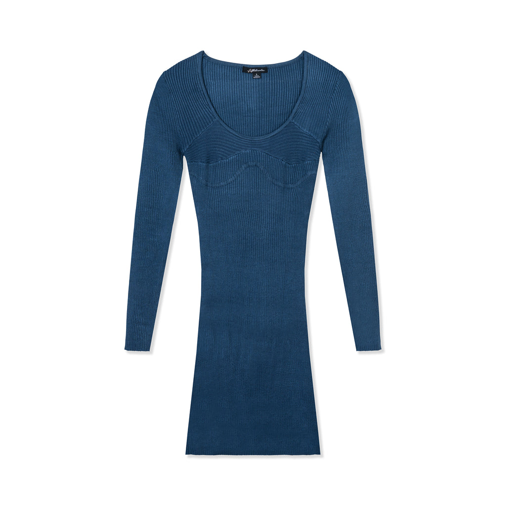 Long Sleeve Bodycon Ribbed Knit Dress