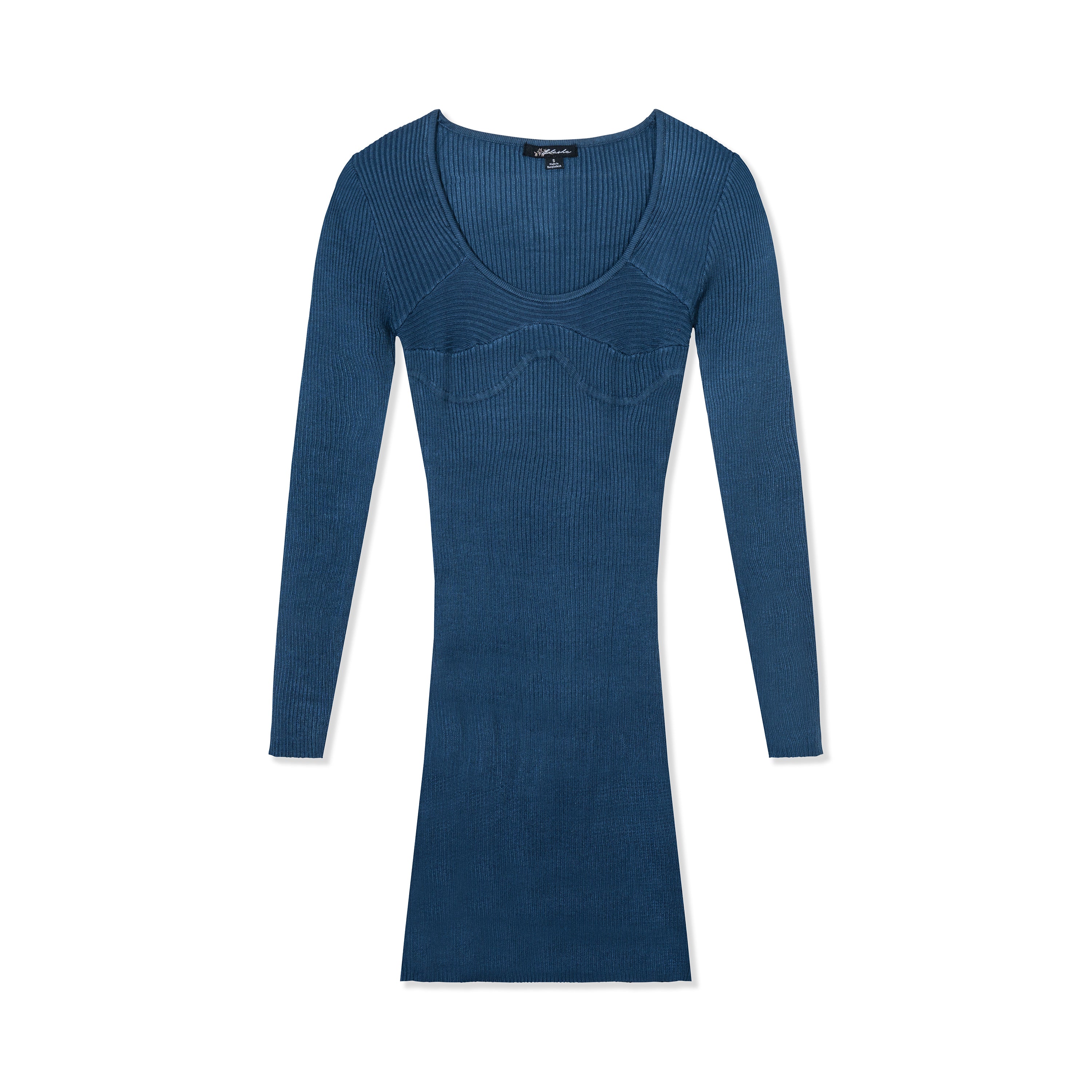 Long Sleeve Bodycon Ribbed Knit Dress