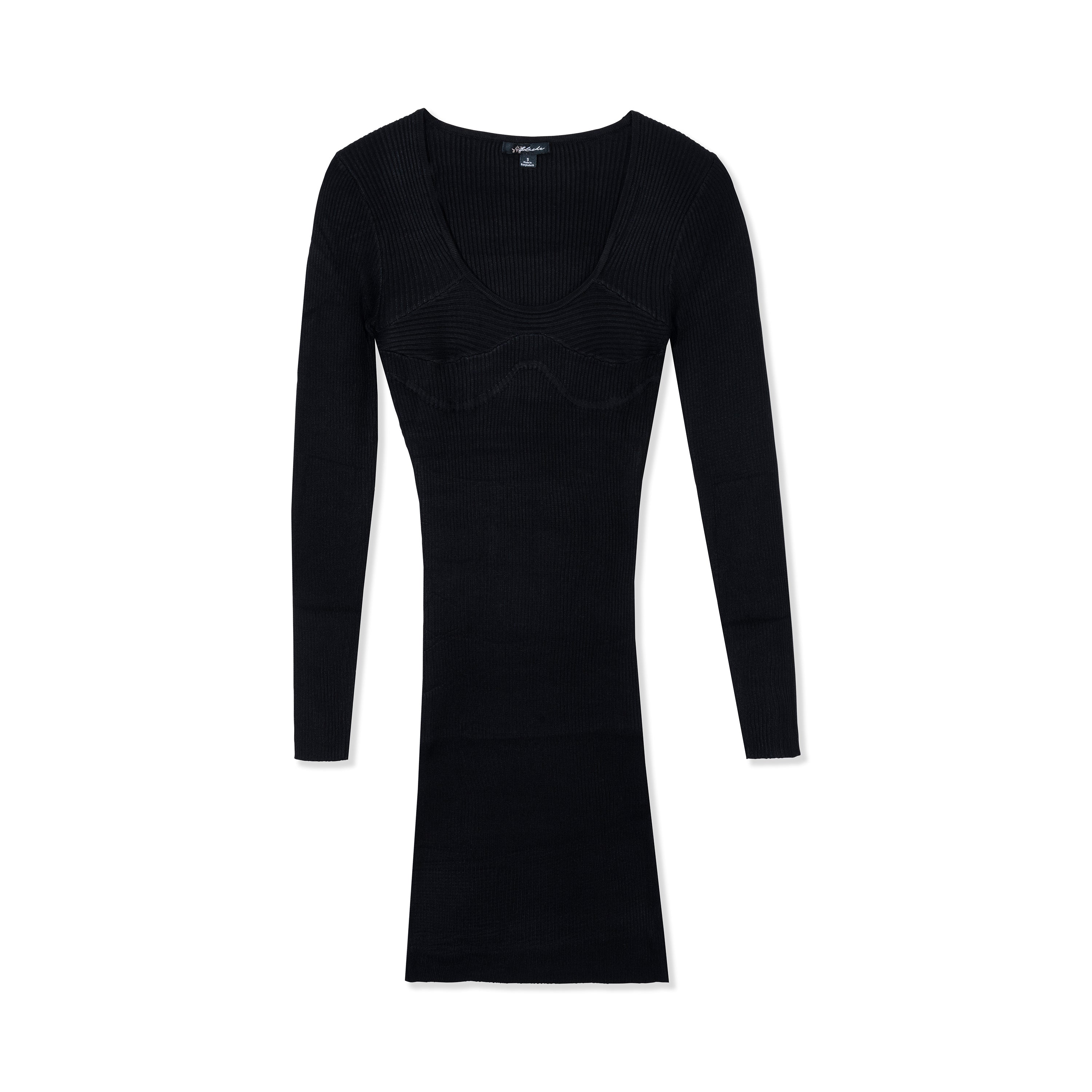 Long Sleeve Bodycon Ribbed Knit Dress