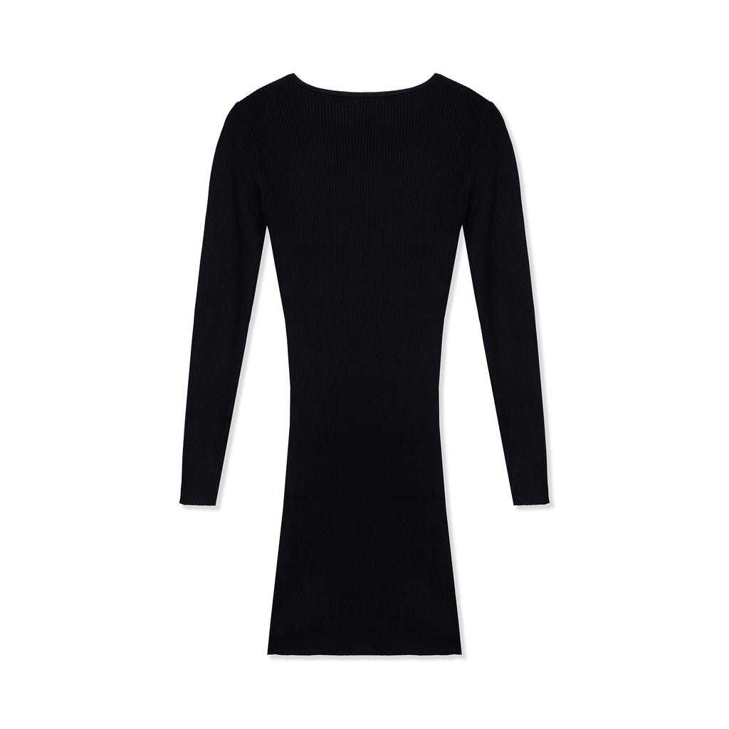 Long Sleeve Bodycon Ribbed Knit Dress