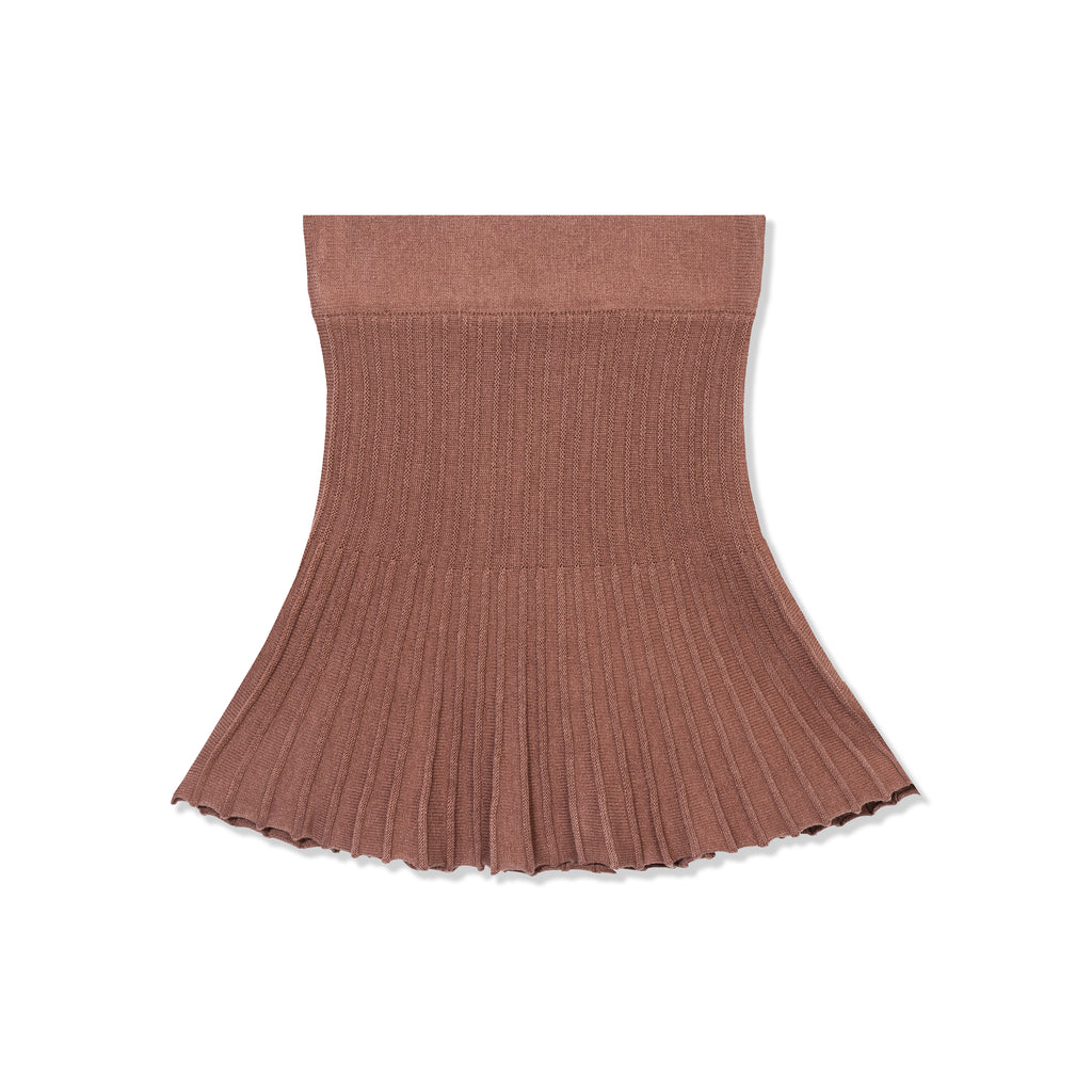 Ribbed Knit Flare Mini Skirt