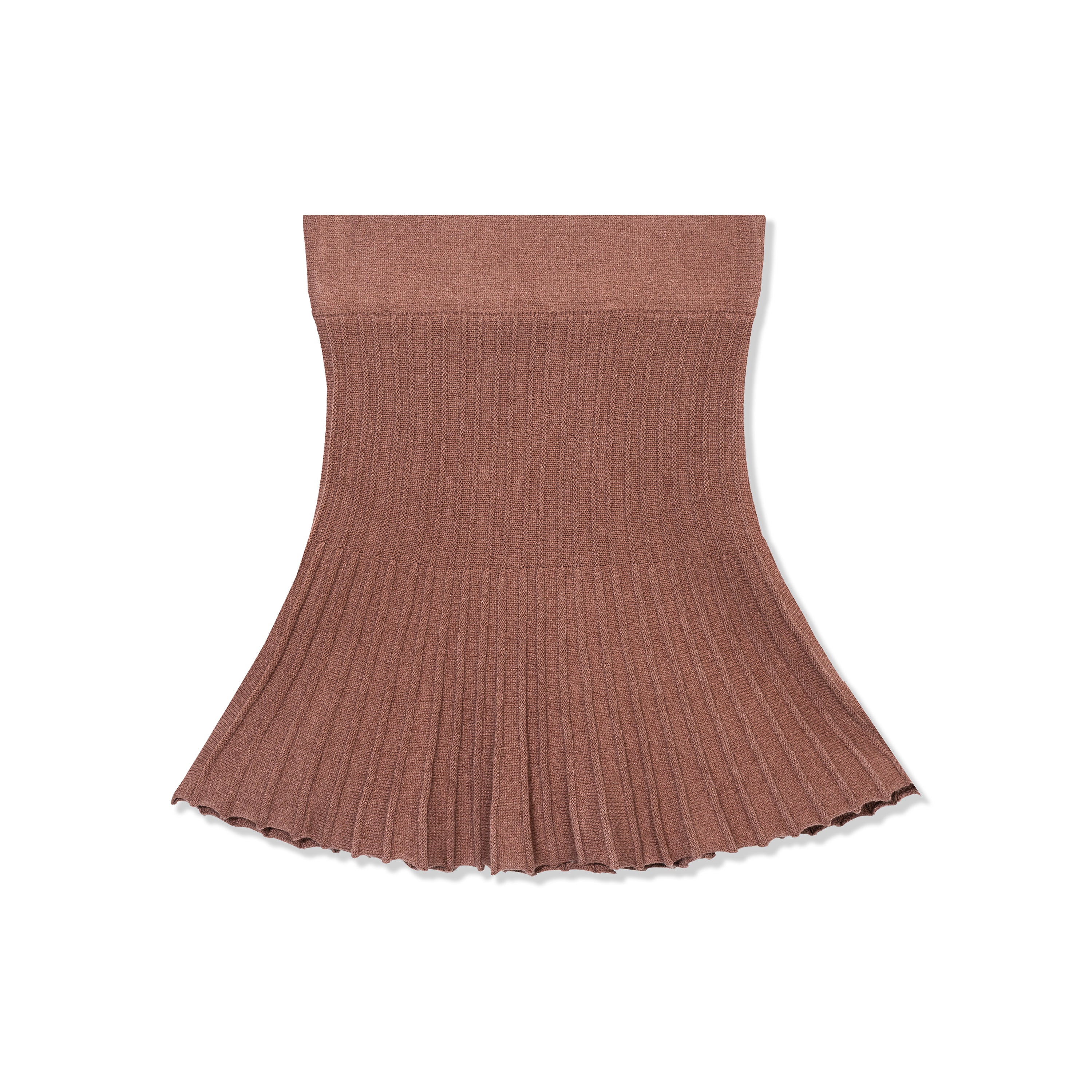 Ribbed Knit Flare Mini Skirt