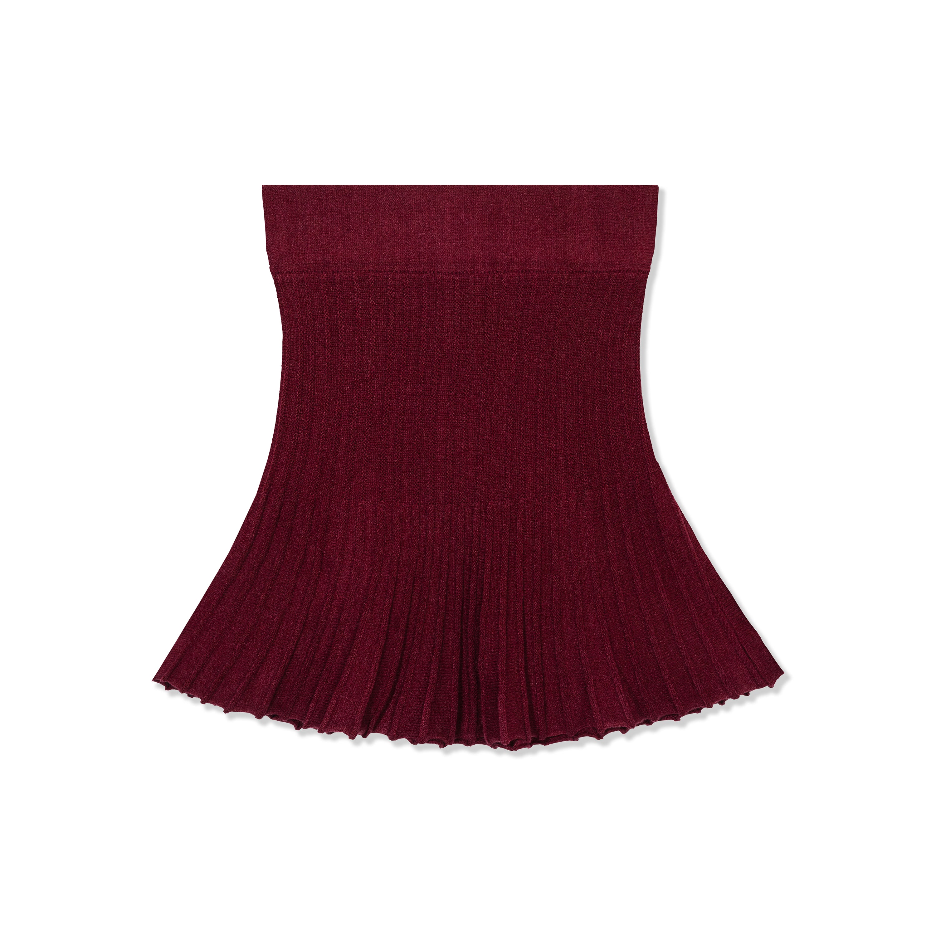 Ribbed Knit Flare Mini Skirt