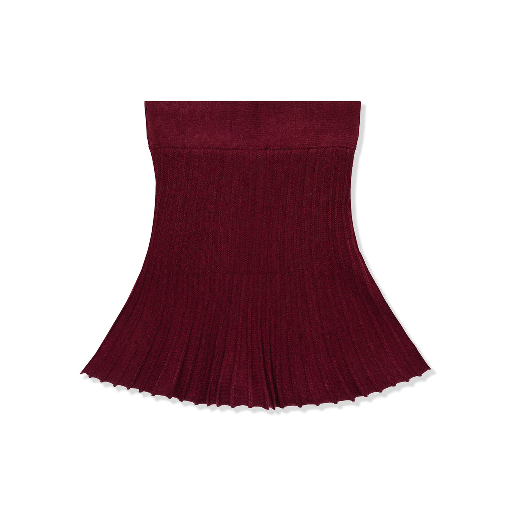 Ribbed Knit Flare Mini Skirt