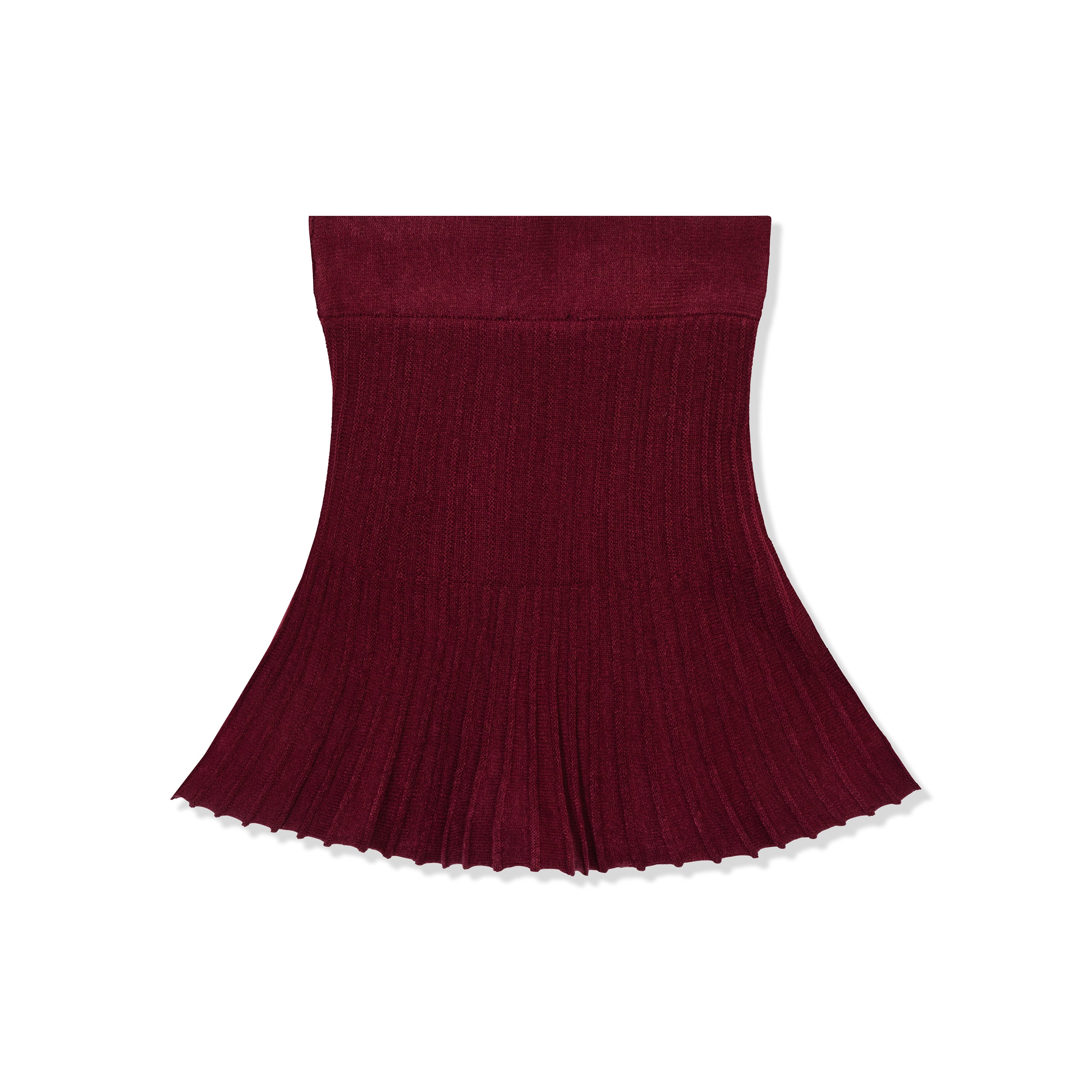 Ribbed Knit Flare Mini Skirt