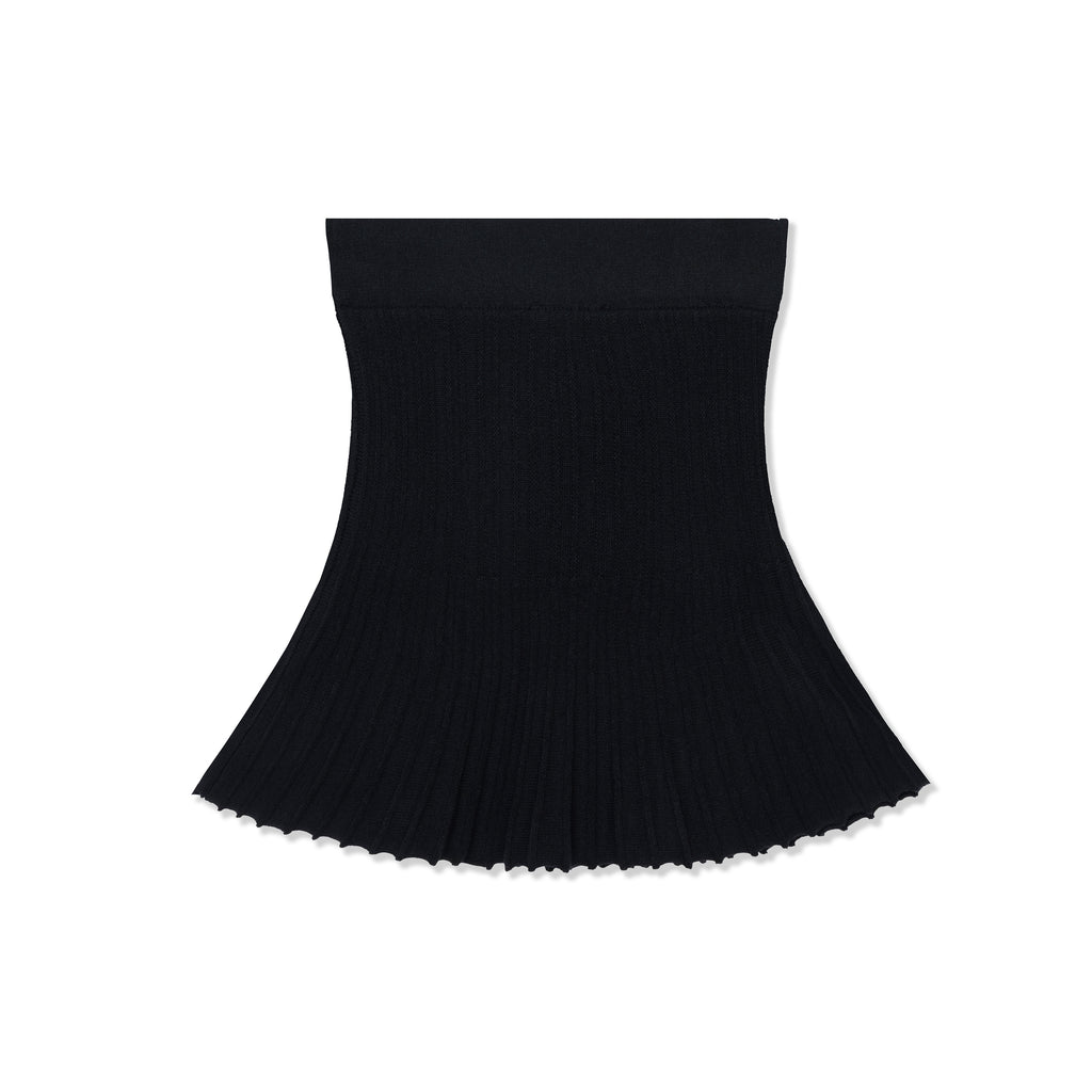 Ribbed Knit Flare Mini Skirt