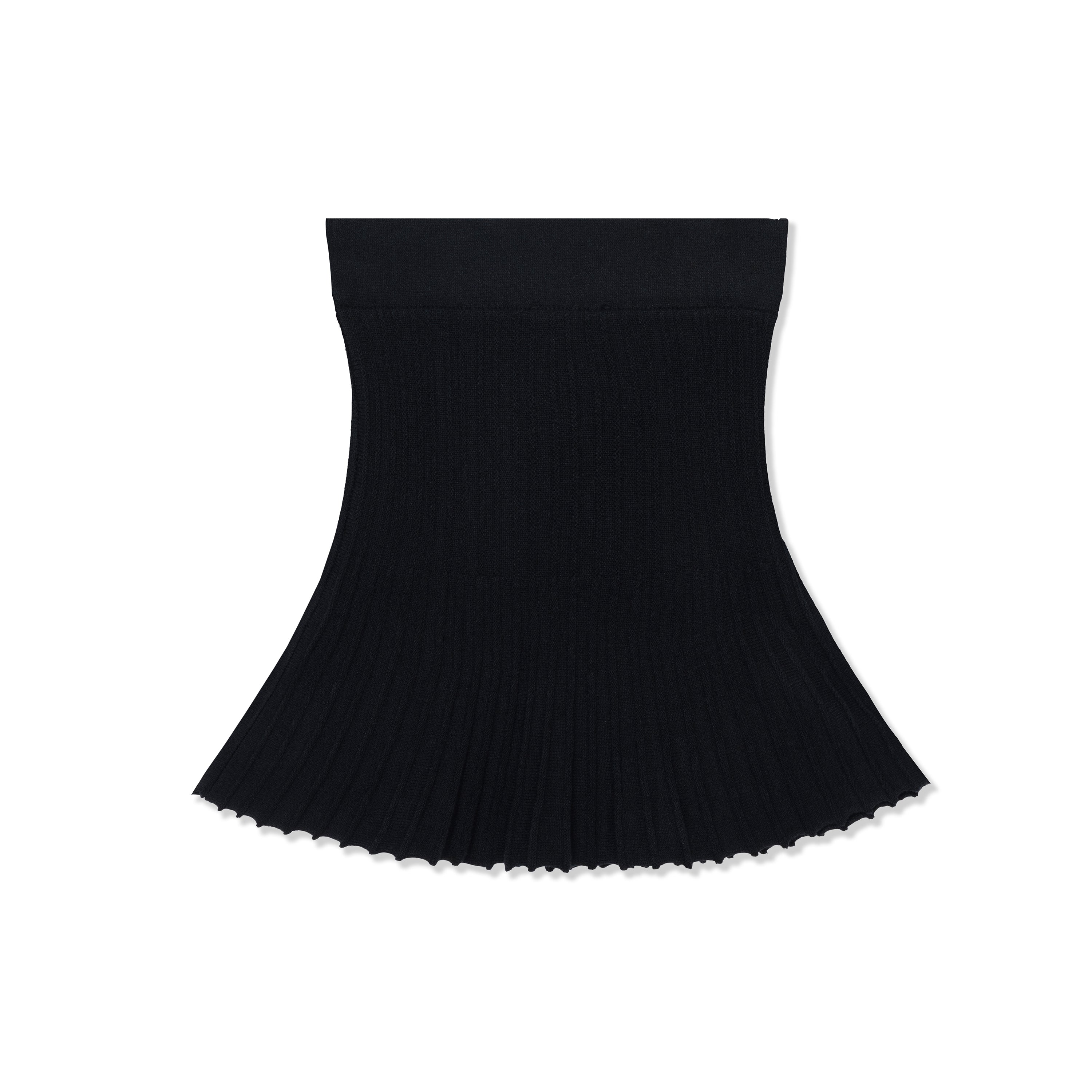 Ribbed Knit Flare Mini Skirt