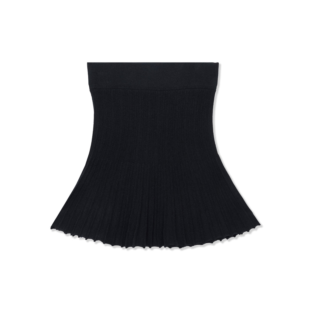 Ribbed Knit Flare Mini Skirt
