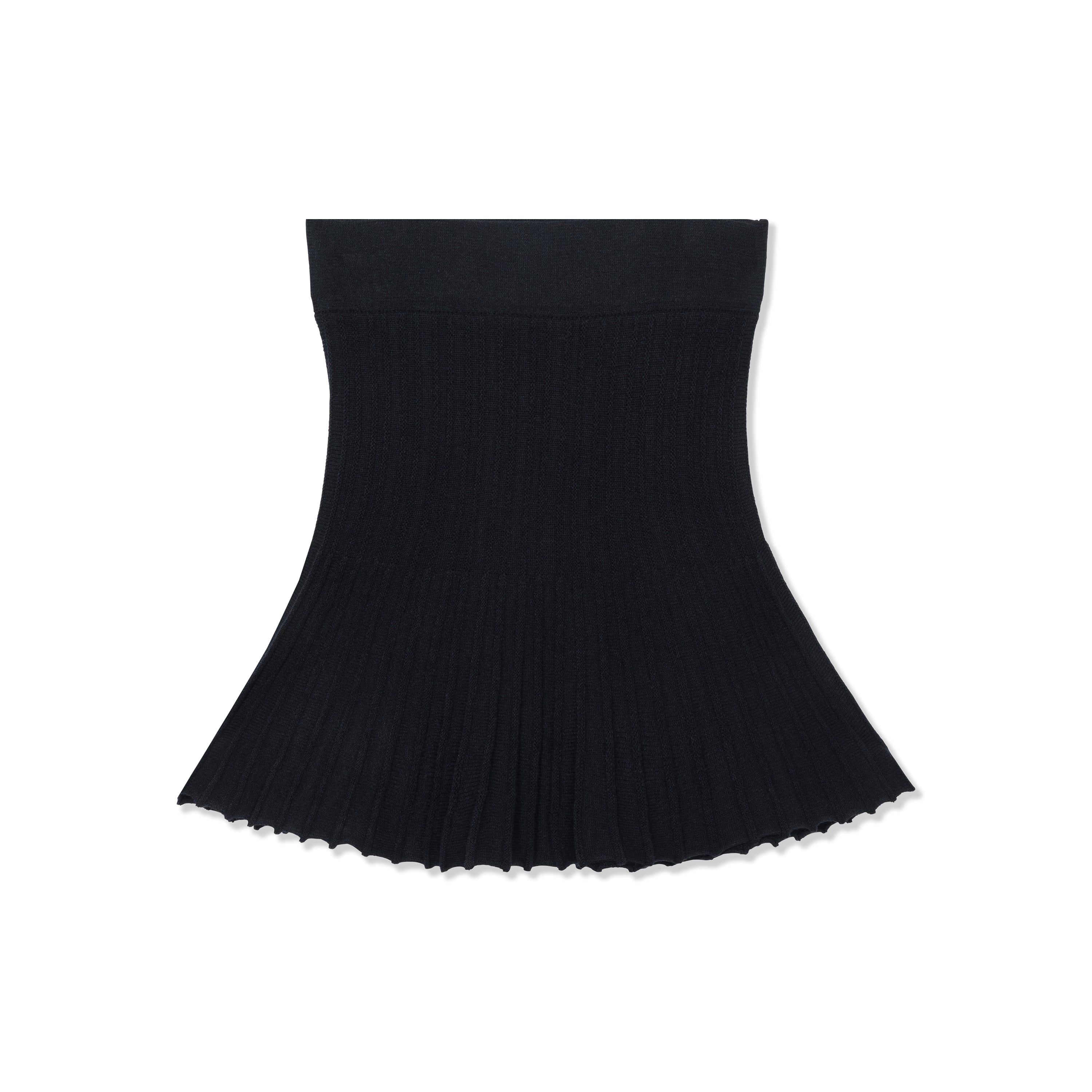 Ribbed Knit Flare Mini Skirt