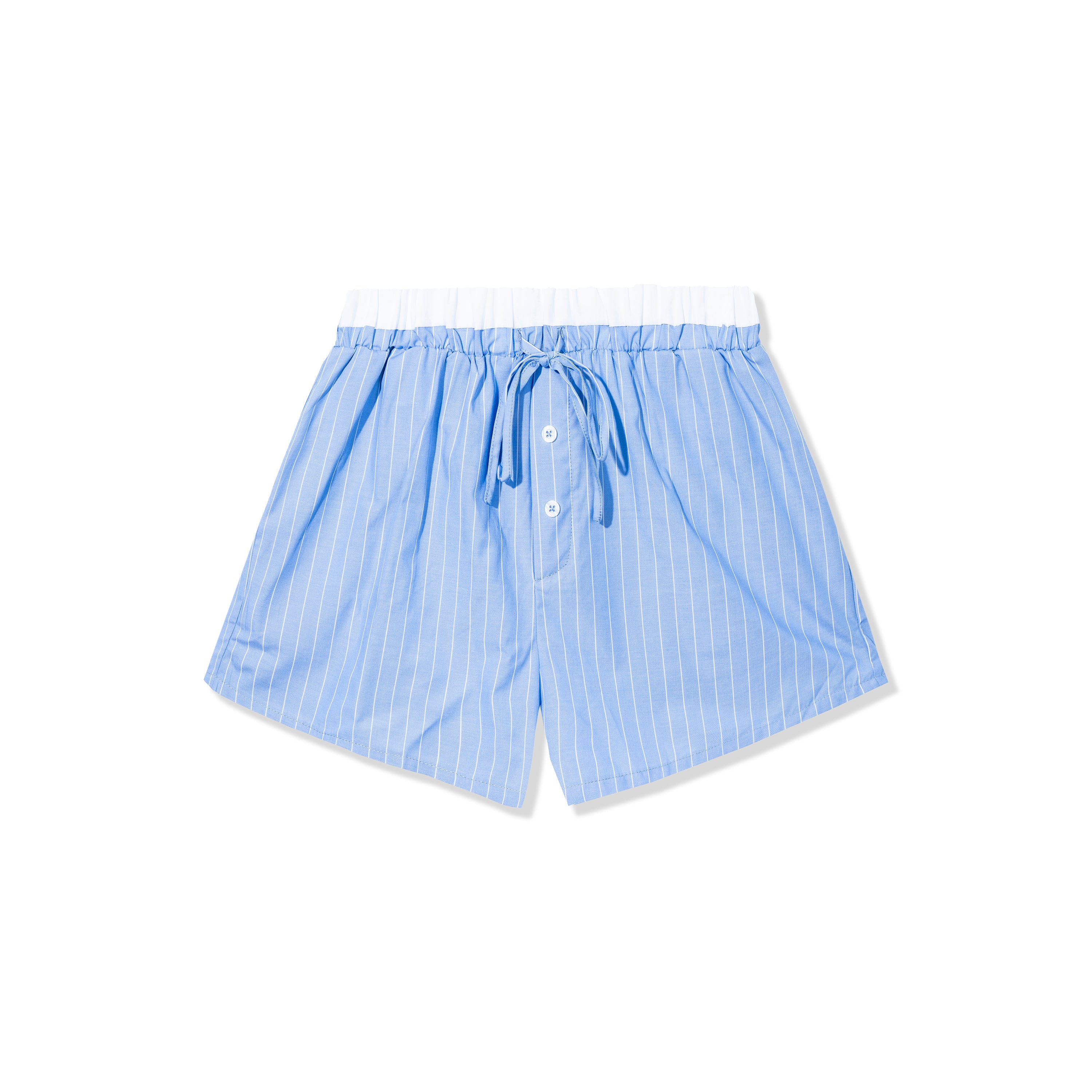 Pinstripe Cropped Boxy Button Down Shirt & Shorts Set