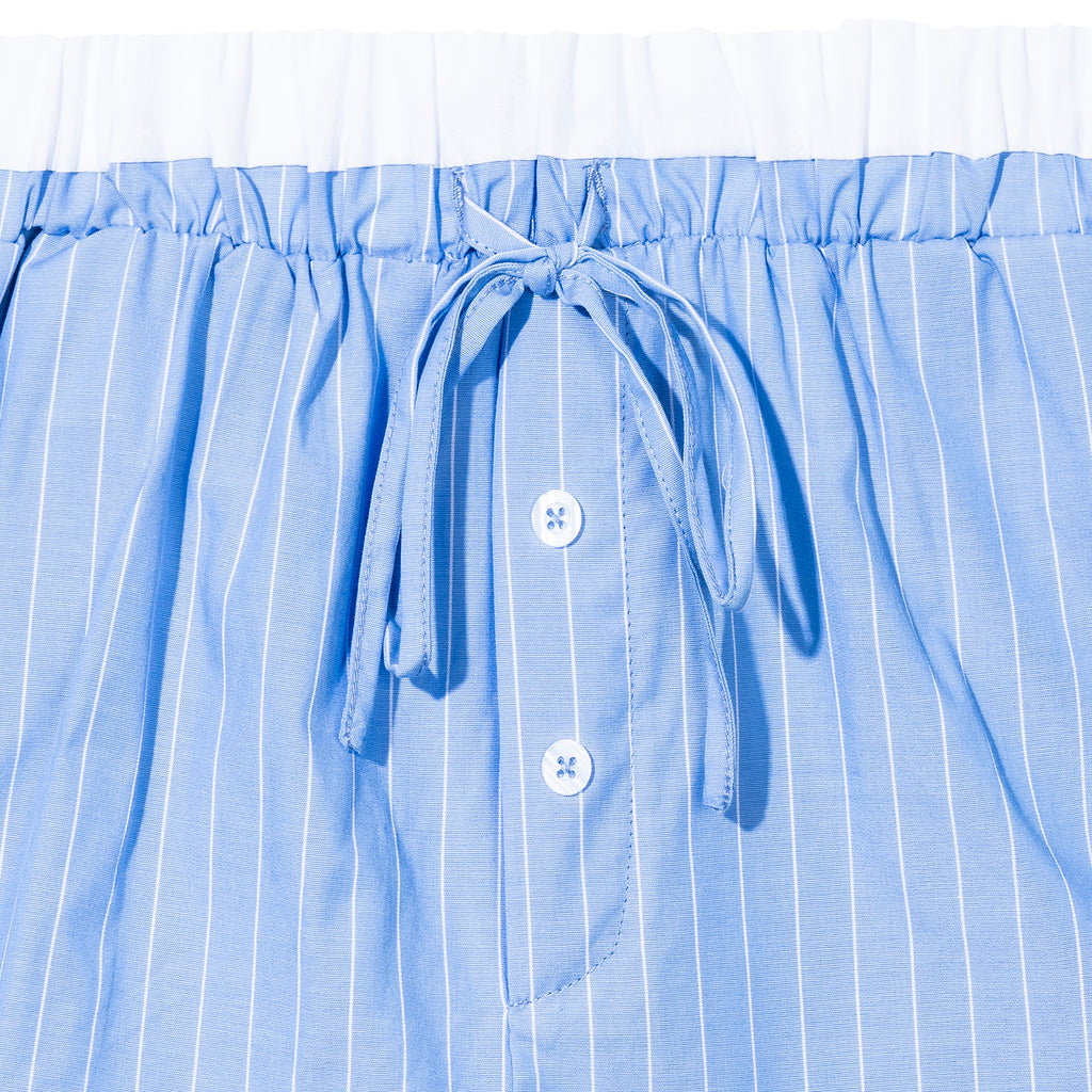 Pinstripe Cropped Boxy Button Down Shirt & Shorts Set