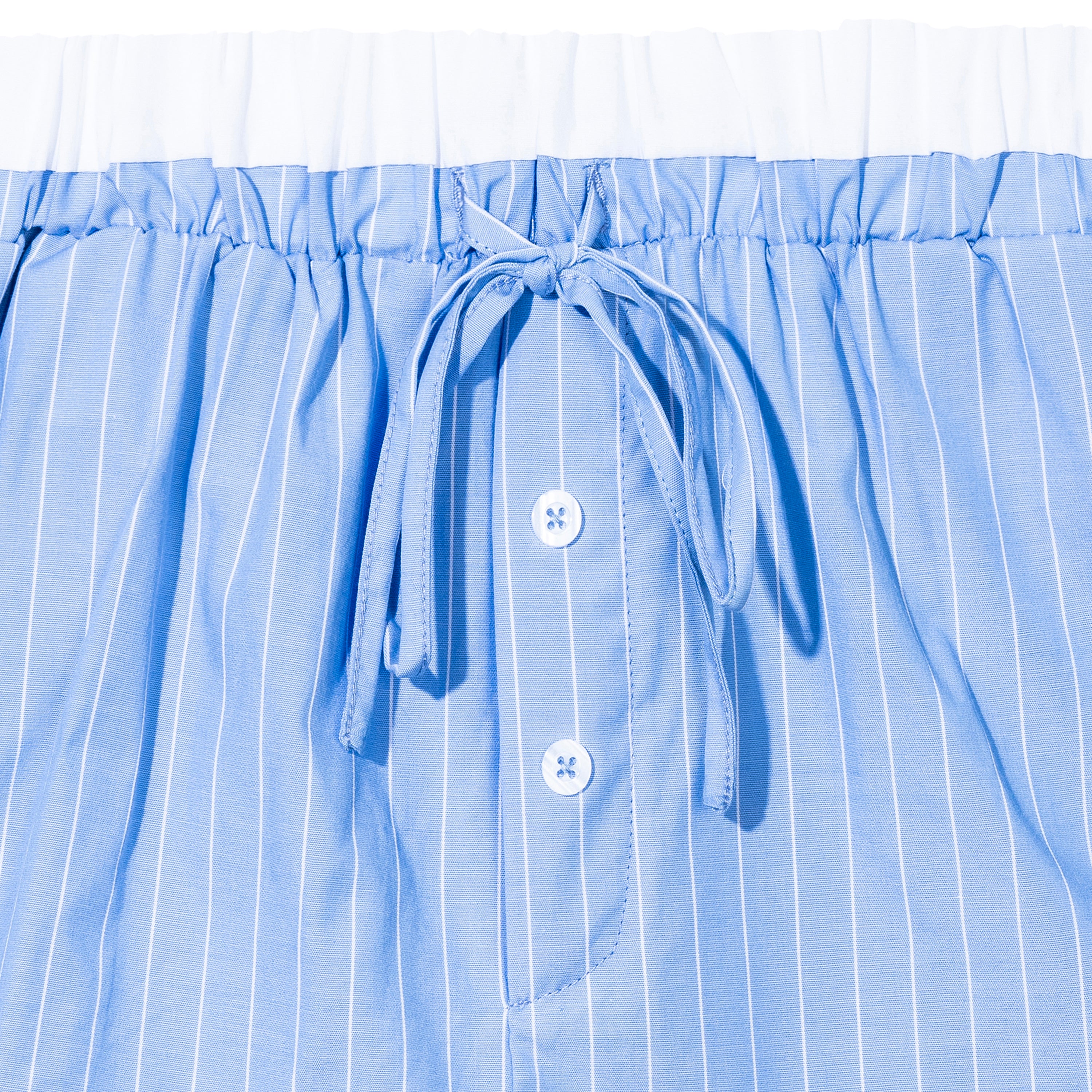 Pinstripe Cropped Boxy Button Down Shirt & Shorts Set