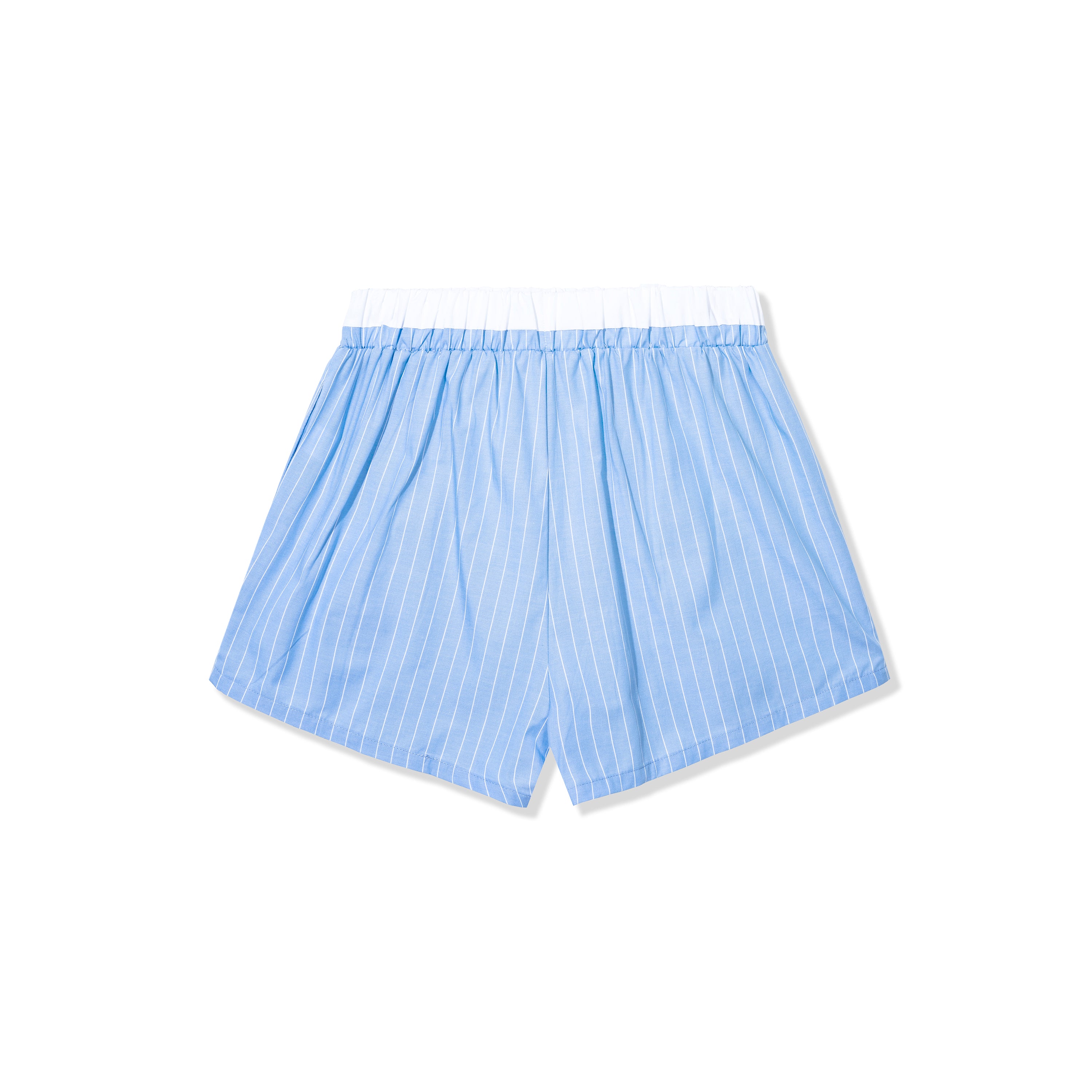 Pinstripe Cropped Boxy Button Down Shirt & Shorts Set