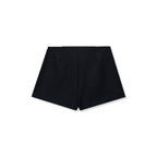 Black Mini Skort with Wrap-Front Silhouette & Bow Detail